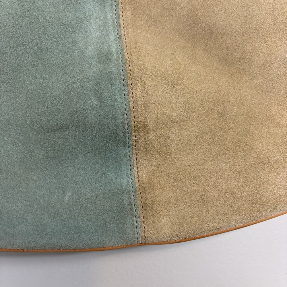 Vintage Coach Split Colorblock Suede Shoulder Bag Y2K Rare Tassel - Picture 12 of 16
